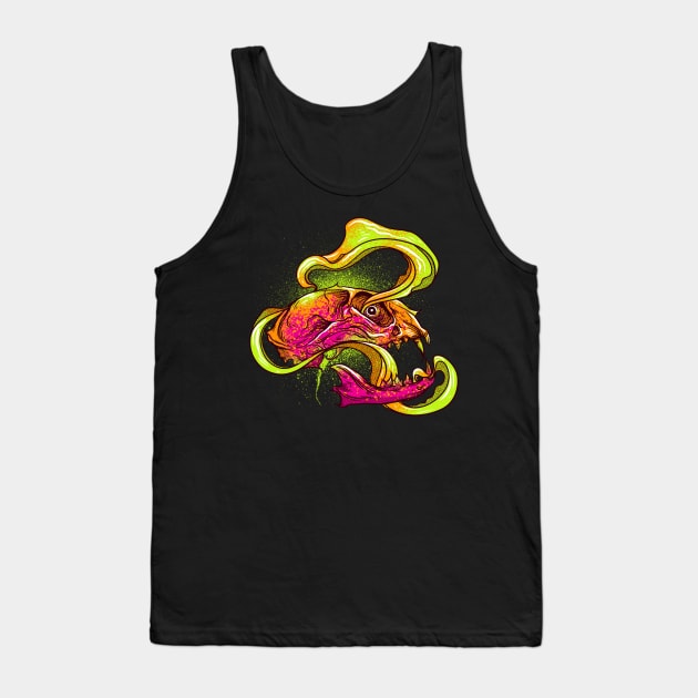 Mind Expansion Neon Animal Skull Art Tank Top by Manfish Inc.